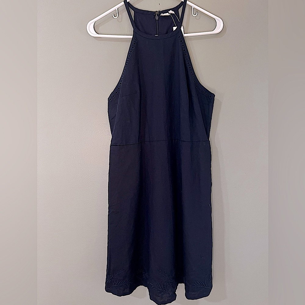NEW Gap linen blend navy dress with pockets size 8